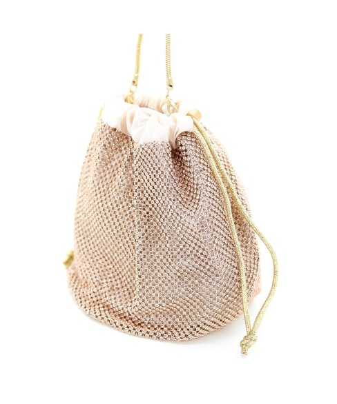 Rhinestone Drawstring Bucket Bag