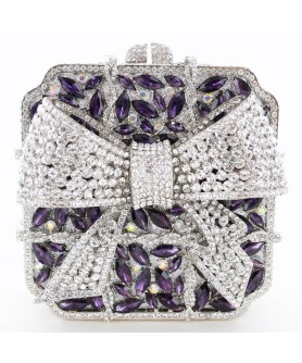 Crystal-Embellished Bow Evening Clutch