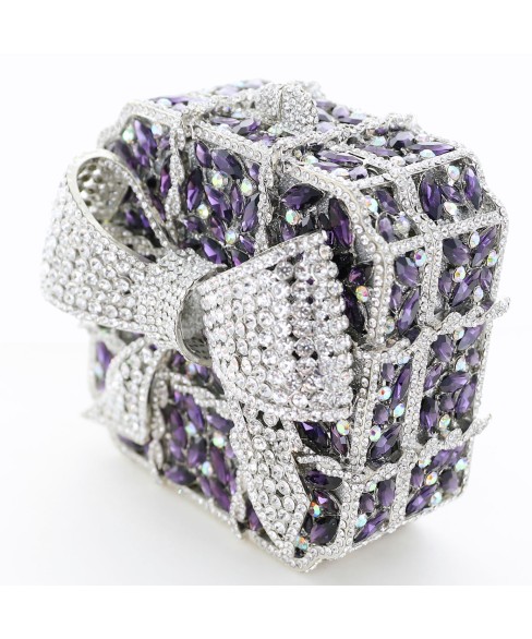 Crystal-Embellished Bow Evening Clutch