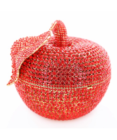 Crystal-Embellished Apple Evening Clutch