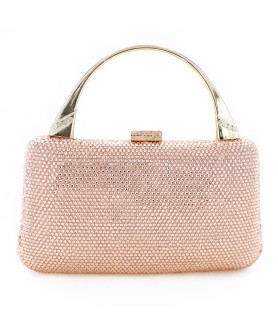 Crystal-Embellished Top Handle Evening Clutch