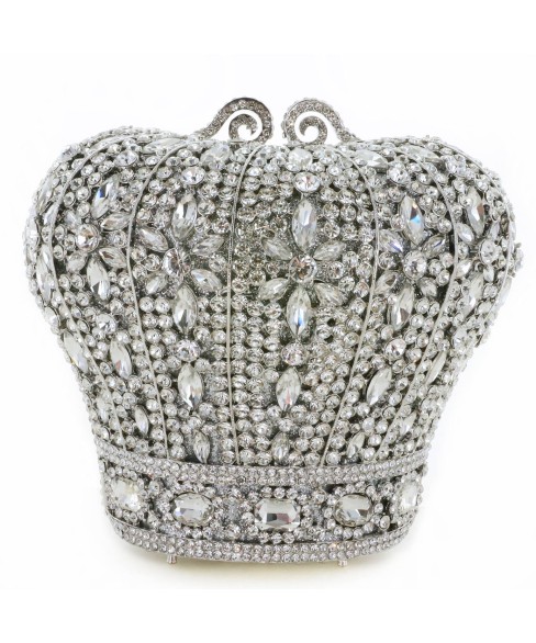 Crystal-Embellished Royal Crown Evening Clutch