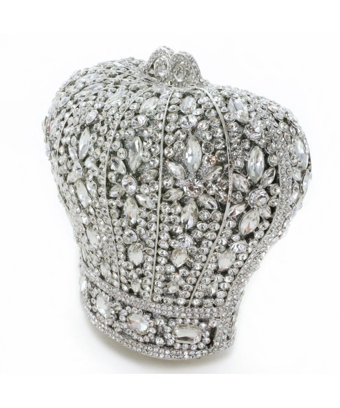 Crystal-Embellished Royal Crown Evening Clutch