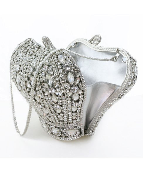 Crystal-Embellished Royal Crown Evening Clutch