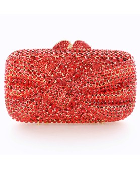 Crystal-Embellished Bow Evening Clutch