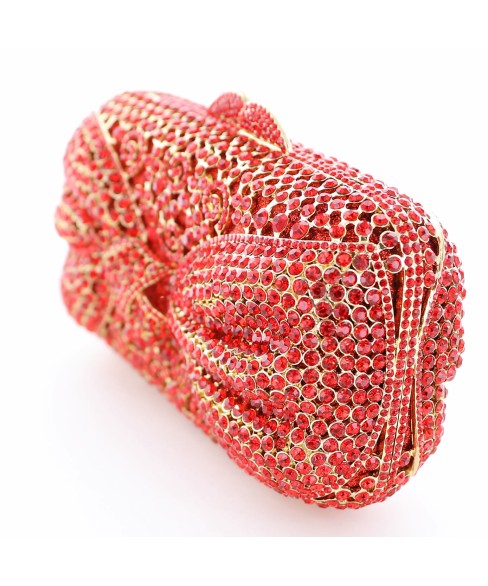 Crystal-Embellished Bow Evening Clutch