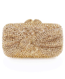 Crystal-Embellished Bow Evening Clutch