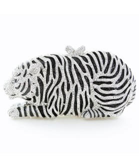 Crystal-Embellished Tiger Evening Clutch (Large)