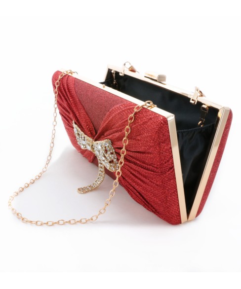 Glitter Rhinestone Bow Evening Clutch Purses