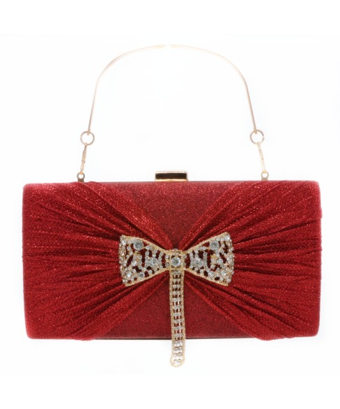 Glitter Rhinestone Bow Evening Clutch Purses