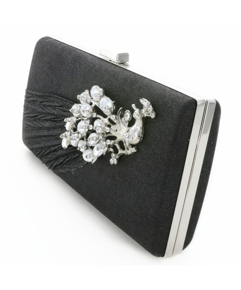 Glitter Rhinestone Pecok Evening Clutch Purses