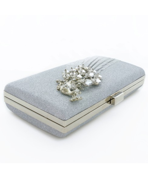 Glitter Rhinestone Pecok Evening Clutch Purses