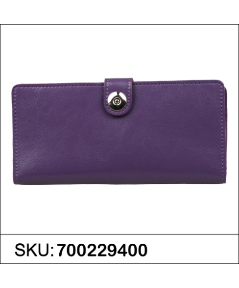 LEATHER WALLER Purple