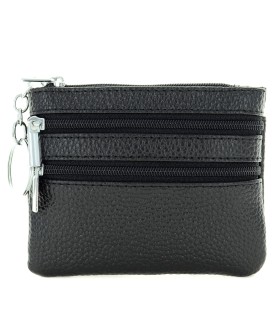 LEATHER WALLER Black